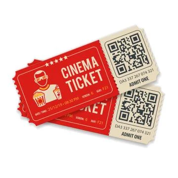 Two Cinema Tickets Stock Illustration