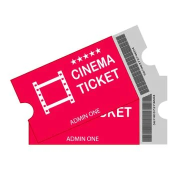 Two cinema vector tickets isolated Stock Illustration