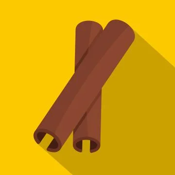Two cinnamon stick spice icon, flat style Stock-Illustration