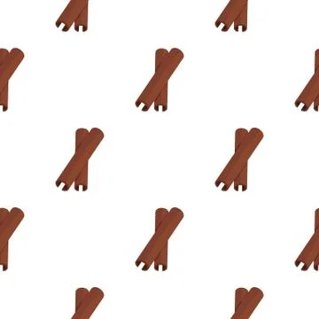 Two cinnamon stick spice pattern flat Illustrazione stock