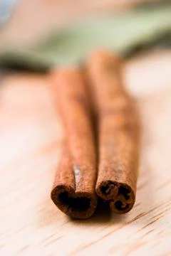 Two cinnamon sticks Stock Photos