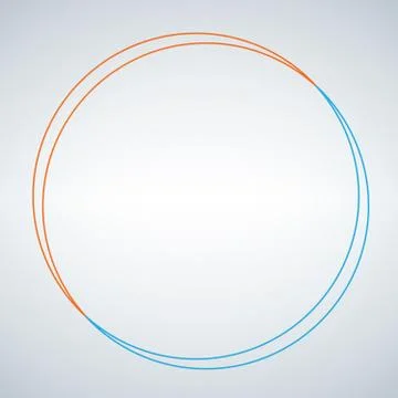 Two circe abstract vector design. Double circle shape emblem identity icon. blue イラスト素材