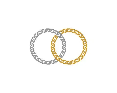 Two circle chain connection vector logo 스톡 일러스트