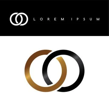 Two circle overlapped linked logo logotype イラスト素材