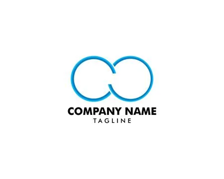 Two Circle Rings locked Logo design vector template Stock Illustration