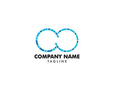 Two Circle Rings locked Logo design vector template Stock Illustration
