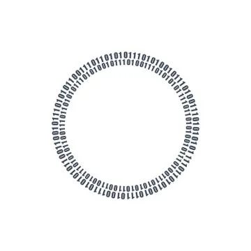 Two circles binary circuits, future technology, cyber security concept, vector 스톡 일러스트