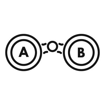Two circles connected by link showing connection concept Stock Illustration