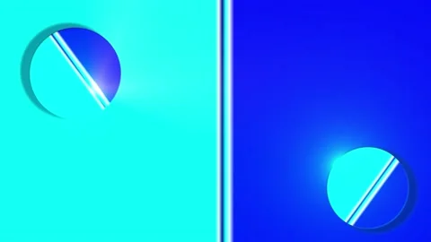 Two circles on a dark and light background of blue shades Stock Footage 137296359