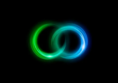 Two circles in the dark Stock Illustration