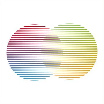 Two circles with transition Abstract simple logo for app or business Stock-Illustration