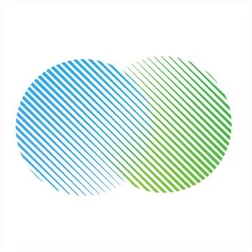 Two circles with transition Abstract simple logo for app or business Stock Illustration