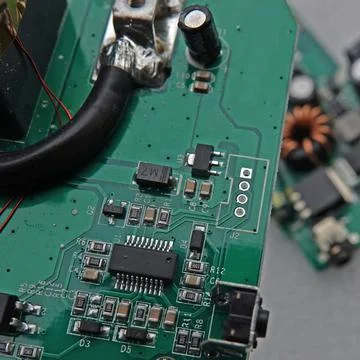 Two circuit boards, one focused Stock Photos