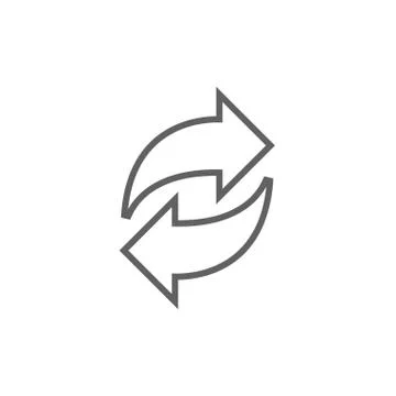 Two circular arrows line icon 스톡 일러스트