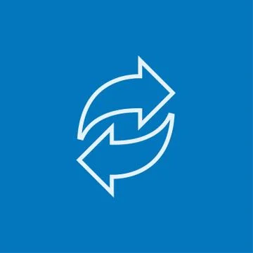 Two circular arrows line icon 스톡 일러스트