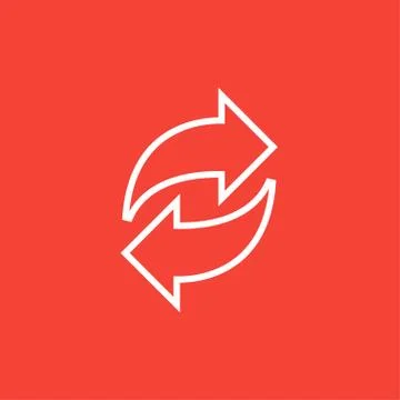 Two circular arrows line icon 스톡 일러스트