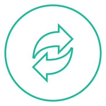 Two circular arrows line icon 스톡 일러스트