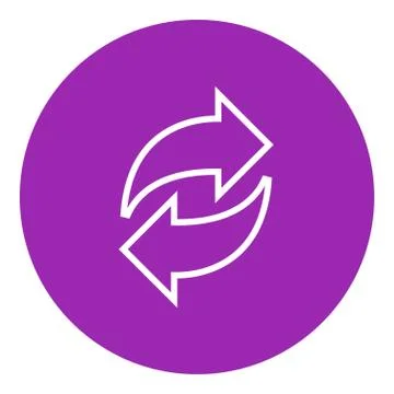 Two circular arrows line icon 스톡 일러스트