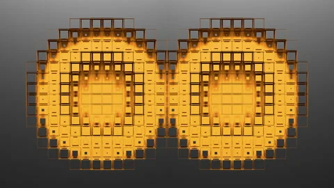 Two circular voxel holes Stockbeeldmateriaal 156735826