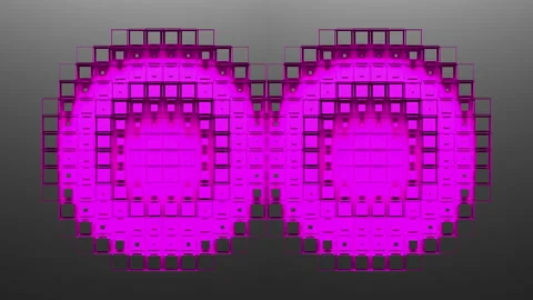 Two circular voxel holes Stock Footage 156755532