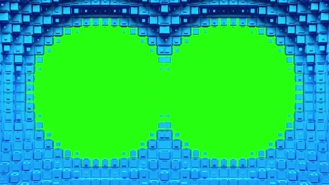 Two circular voxel holes Stockbeeldmateriaal 170392680