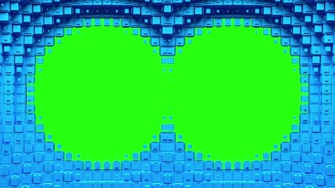 Two circular voxel holes Stock Footage 178095835