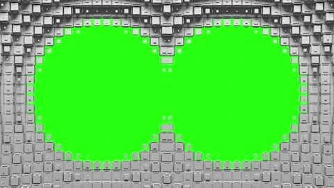 Two circular voxel holes Stock-Footage 181572053