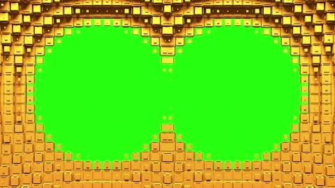 Two circular voxel holes Stock Footage 196993073