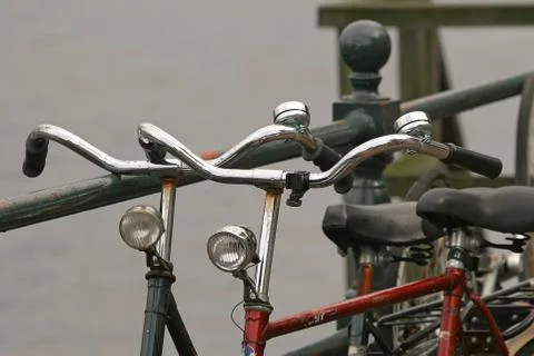 Two city bikes. Stock Photos