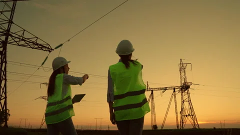 Two civil engineers work together using ... | Stock Video | Pond5