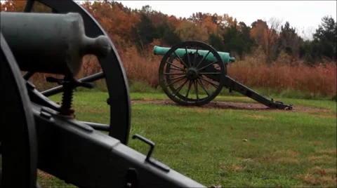 Two civil war cannons Video stock 32689902