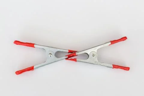 Two A-clamps on white background. Stock Photos