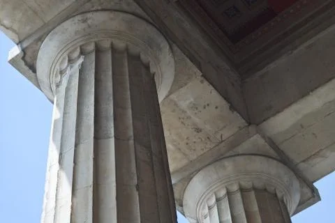 Two classical greek columns Stock Photos