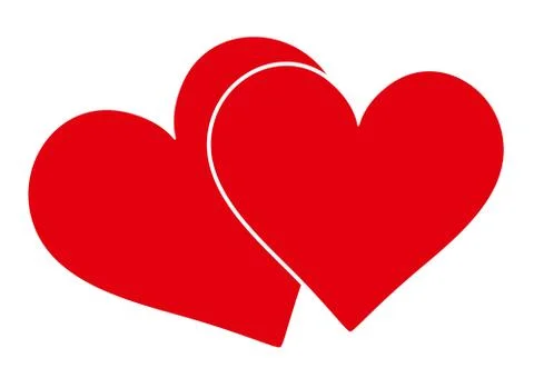 Two Classical Red Hearts Illustrazione stock