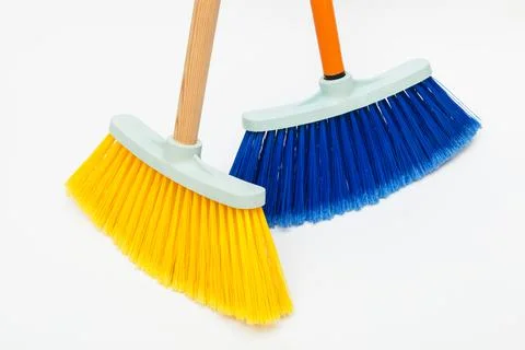Two cleaning brushes on white background Stock Photos