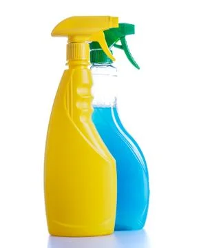 Two cleaning spray bottles Stock Photos