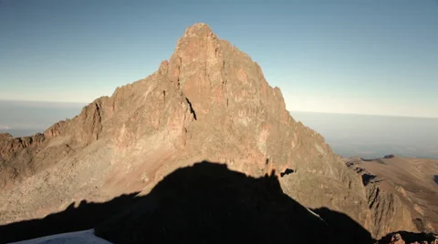 Two Climbers Under Summit of Mt. Kenya Stock Footage 42398266