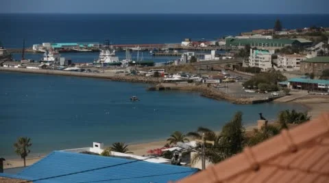 Two clip combo of beautiful coastal town harbour Stock Footage 52375337