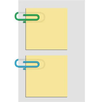 Two clips and post it 스톡 일러스트