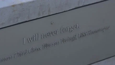 Two Clips Of Quotes On Plaques At Pearl Harbor National Memorial, Hawaii Stock Footage 154496510