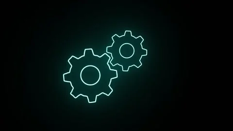 Two close Gear Rotation Cyan color Stock Footage 319769111