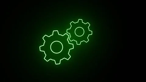 Two close Gear Rotation Green Color Stock Footage 319769132