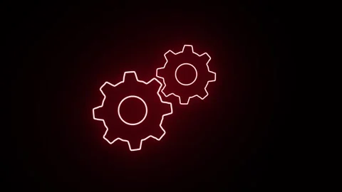 Two close Gear Rotation Red color Stock Footage 319769163