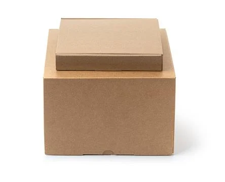 Two closed cardboard Box Stock Photos