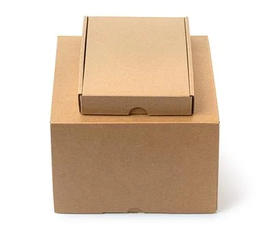 Two closed cardboard Box Stock Photos