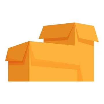 Two closed cardboard boxes stacked on top of each other イラスト素材