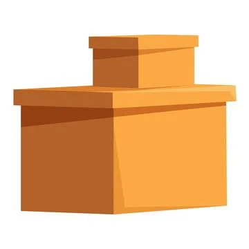 Two closed cardboard boxes stacked for storage or moving イラスト素材