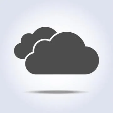 Two clouds flat simple gray icon symbol Stock Illustration