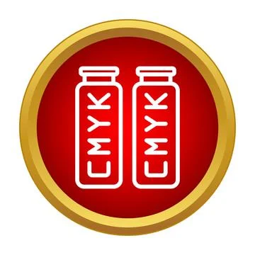 Two cmyk ink or toner cartridges icon Stock Illustration