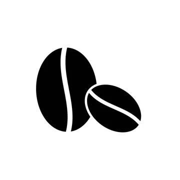 Two Coffe beans icon in flat style isolated on white background.  Abstract .. Stock Illustration
